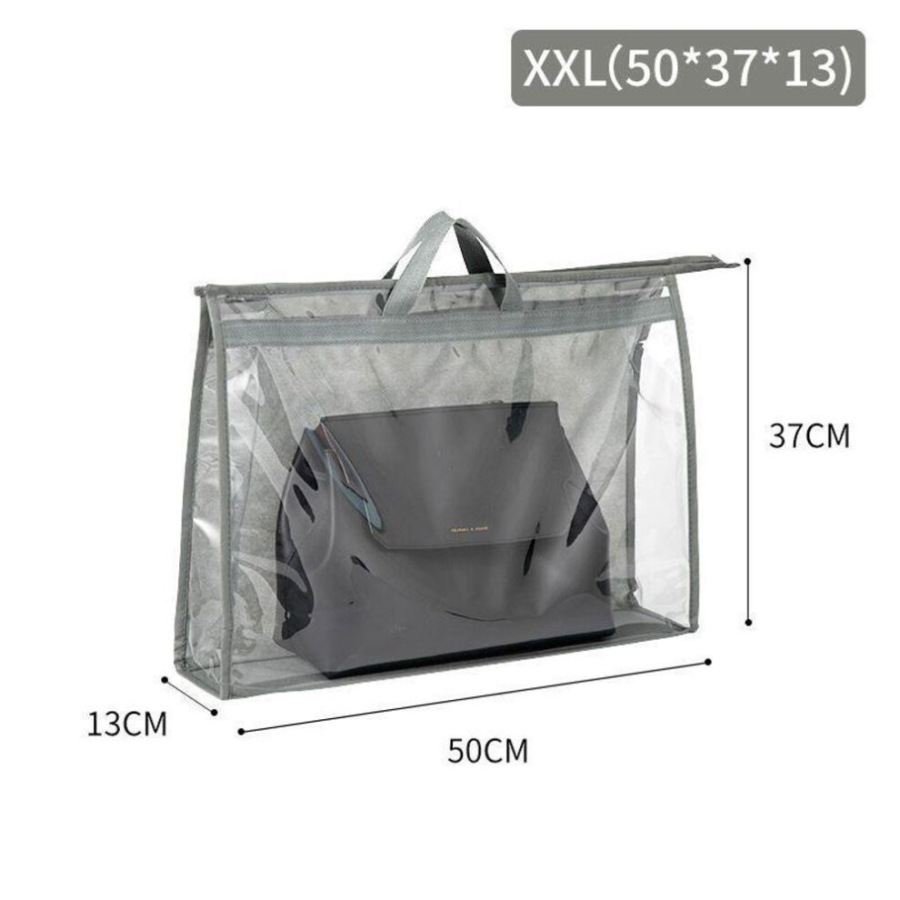 (grey, XXL) Large Capacity Waterproof Storage Bag Handbag Bag Moisture-proof Wardrobe Storage Bag Bag Organizing Bag Transparent Dust Bag
