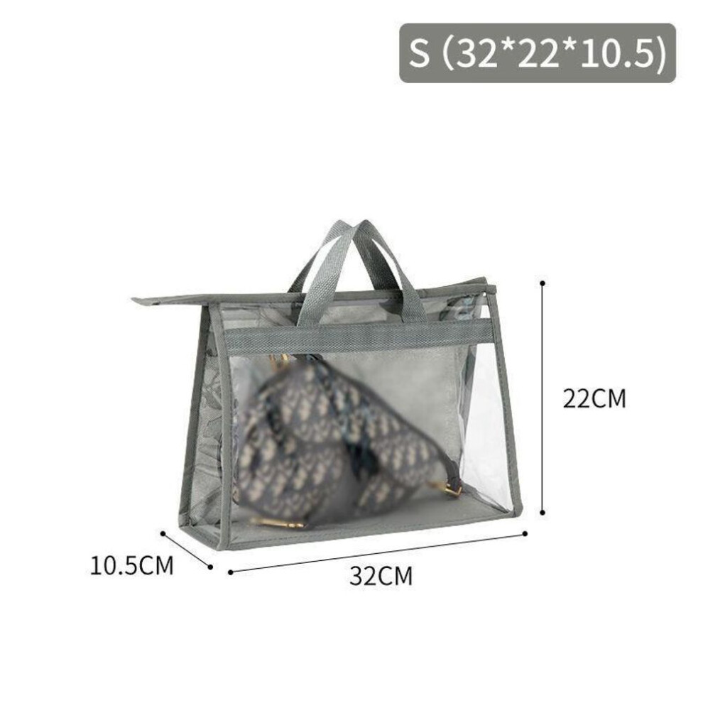 (grey, S) Large Capacity Waterproof Storage Bag Handbag Bag Moisture-proof Wardrobe Storage Bag Bag Organizing Bag Transparent Dust Bag