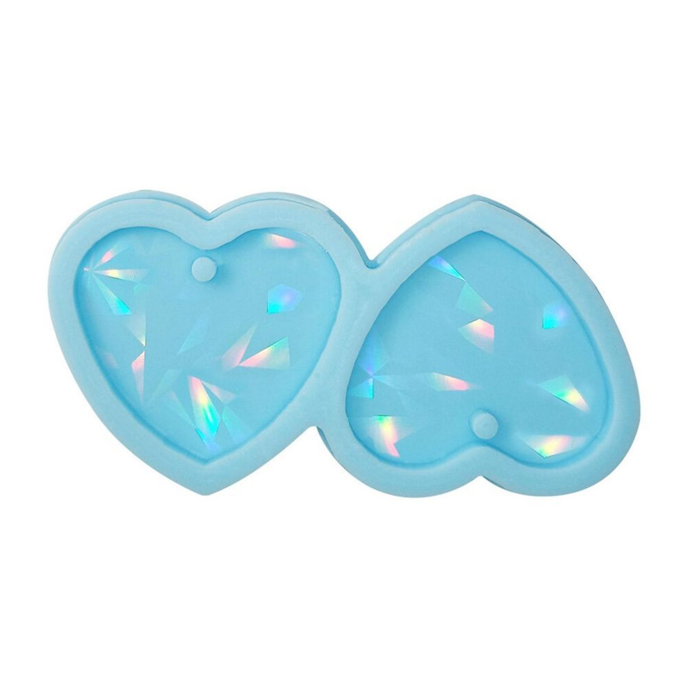 (as the picture) Colorful Holographic Resin Molds Silicone Earring Resin Moulds Heart Epoxy Resin Casting Mold For Diyjewelry Making