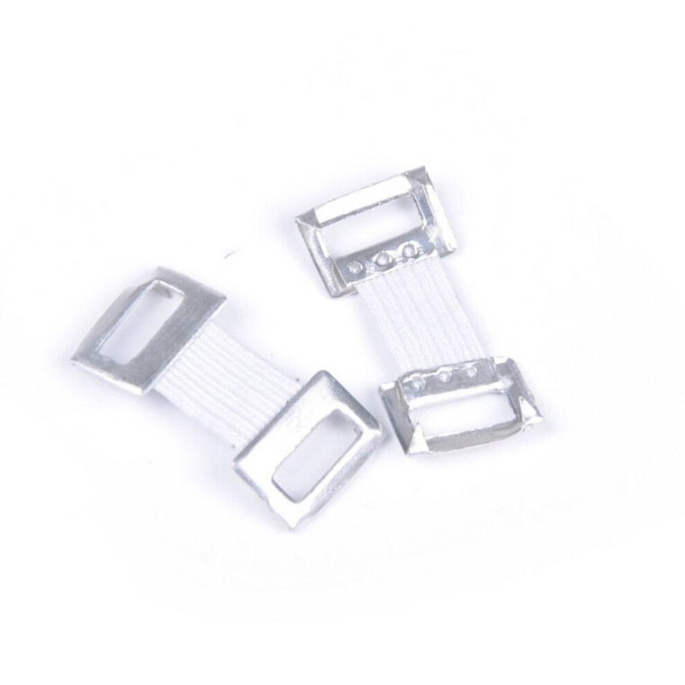 (white) 10Pcs Replacement Elastic Bandage Wrap Stretch Metal Clips Fixation Clamps Hooks