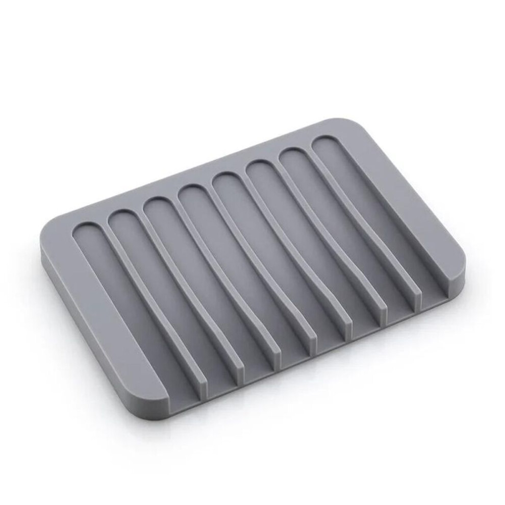 (grey, 1pc) Silicone Soap Dish Drain Soap Tray Self Draining Soap Holder Bathroom Soap Rack Shower Soap Storage Rack Bathroom Accessories