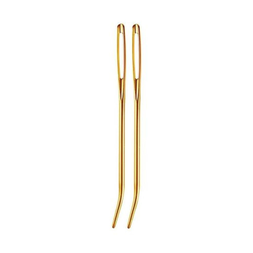 (golden) Large Eye Darning Needles Useful Easy Threading Hand Sew Wool Sweater Sewing Knitting Crocheting Blunt