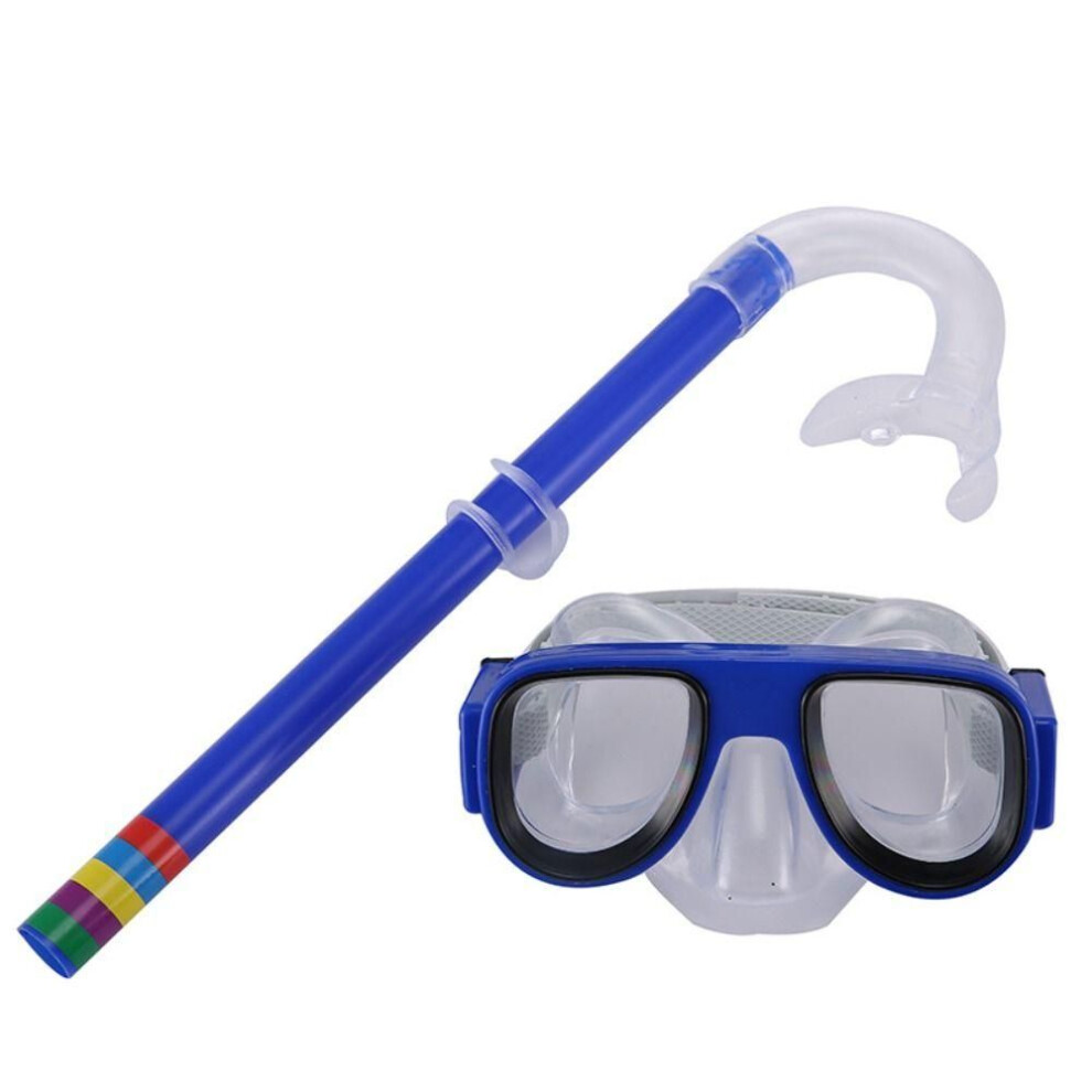 (blue) Swimming Dry Tube Children Snorkeling Gear Kids Diving Goggles Scuba Diving Mask Snorkel Mask Set