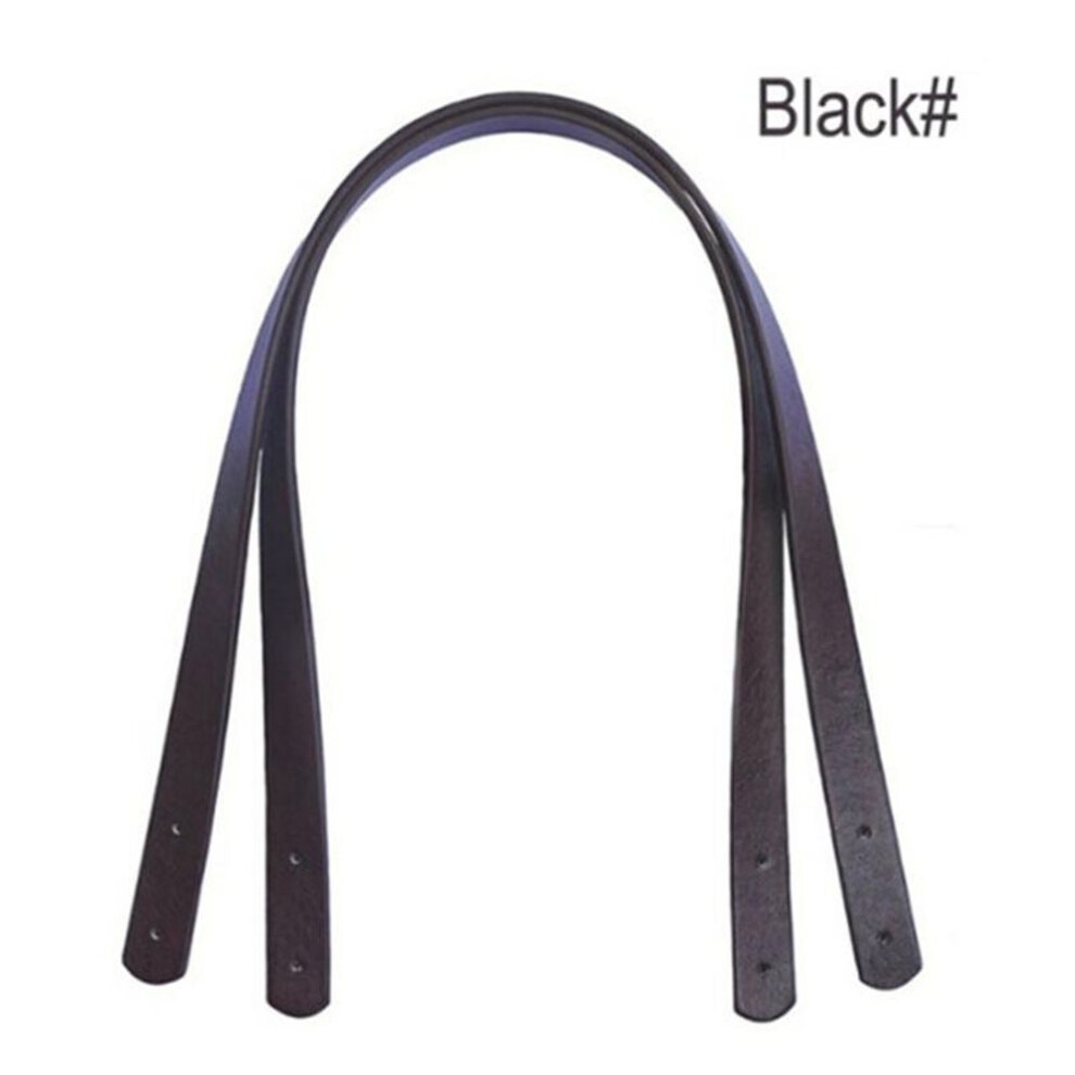 (black) 2PCS Replacement PU Leather Strap DIY Shoulder Bag Handbag Handle Purse Bag Handle