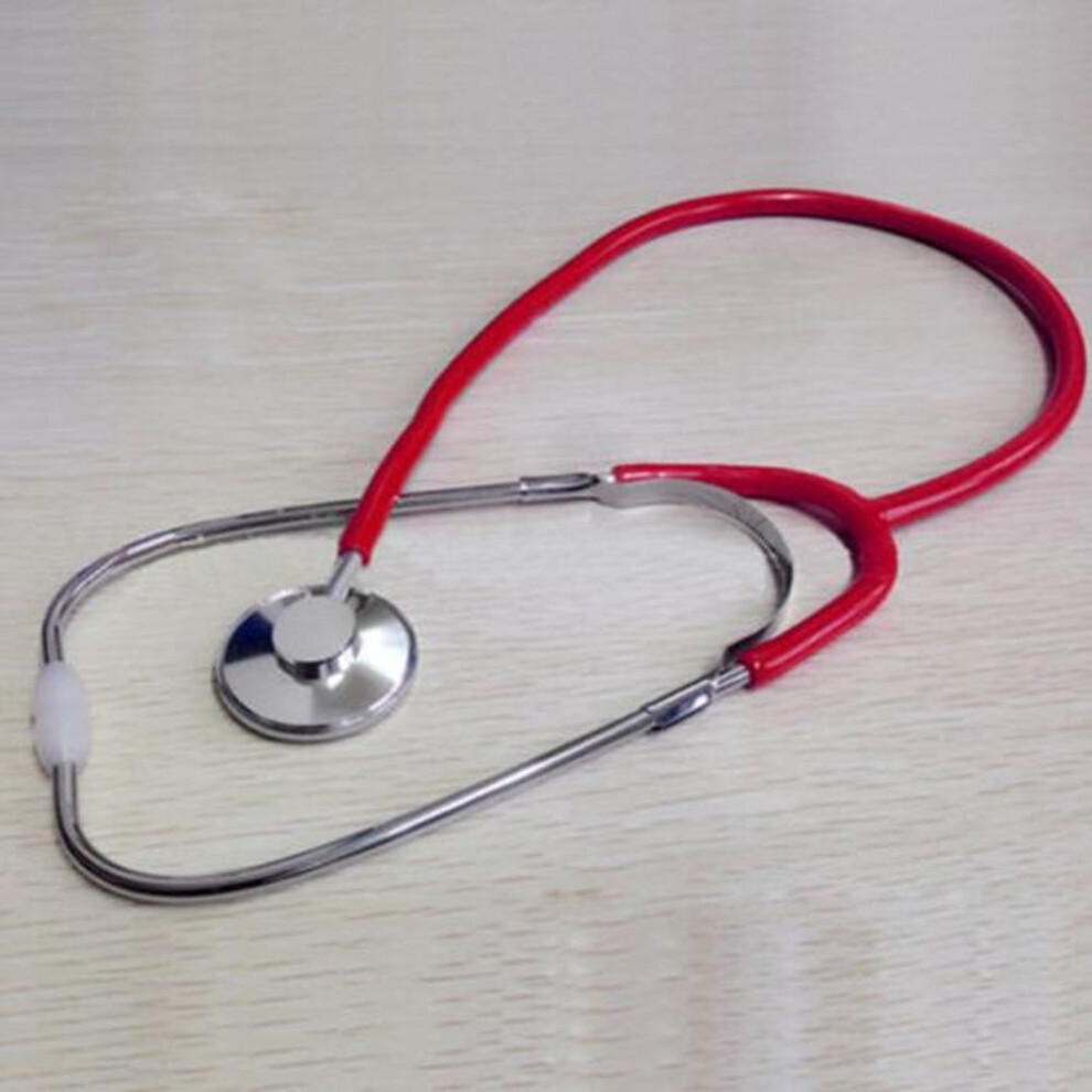 (red) 60cm Single Emt Headed Stethoscope Doctor Nurse Aid Vet Medical Monitor Tool
