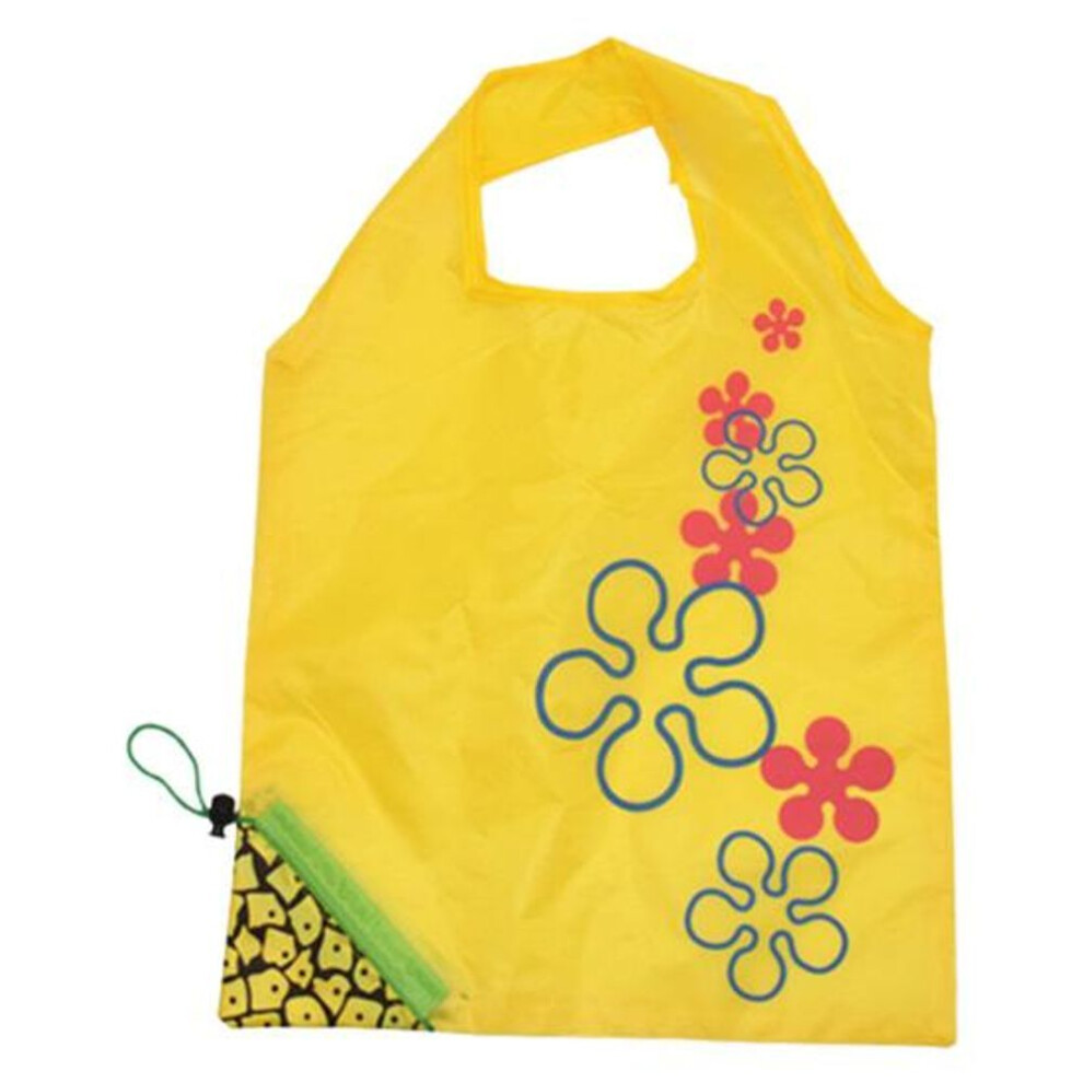 (Pineapple) Fruit Shape Reusable Shopping Bag Portable Drawstring Foldable Heavy Duty Cloth Large Capacity Multi-functional Grocery Bag Tote Handbag