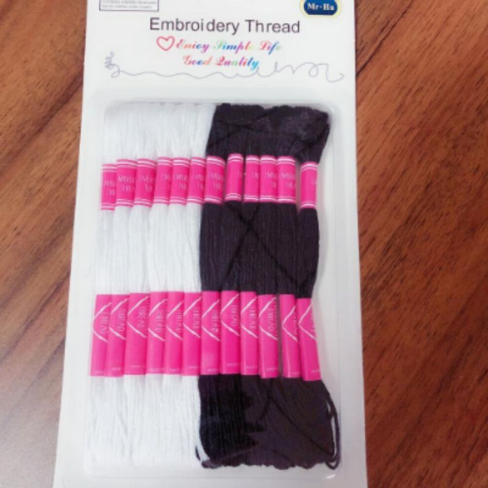 (white) 12pcs Multicolor Similar Dmc Thread Cross Stitch Cotton Sewing Skeins Embroidery Thread Floss Kit Diy Sewing Tools