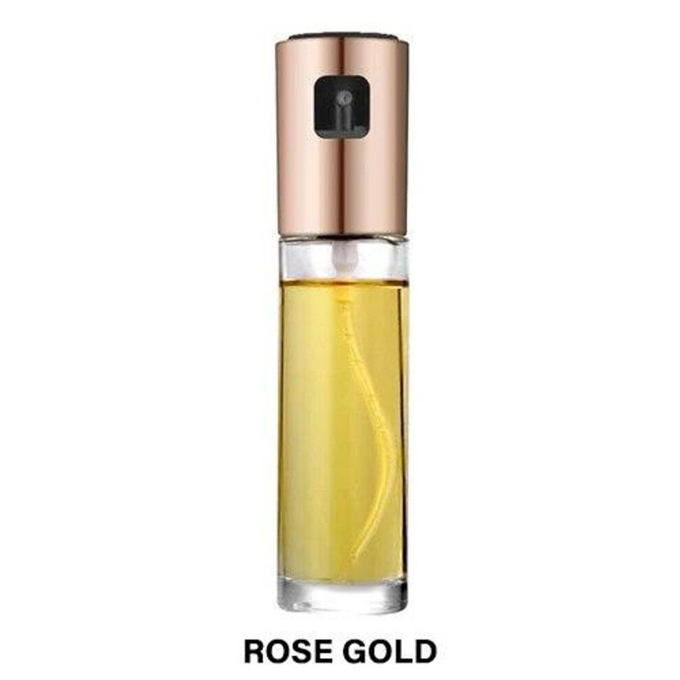 (rose gold) Fuel Injection Bottle Glass Material Olive Oil Spray Bottle Pump Oil Kettle Leak Proof Barbecue Spray Oiler Barbecue Tools