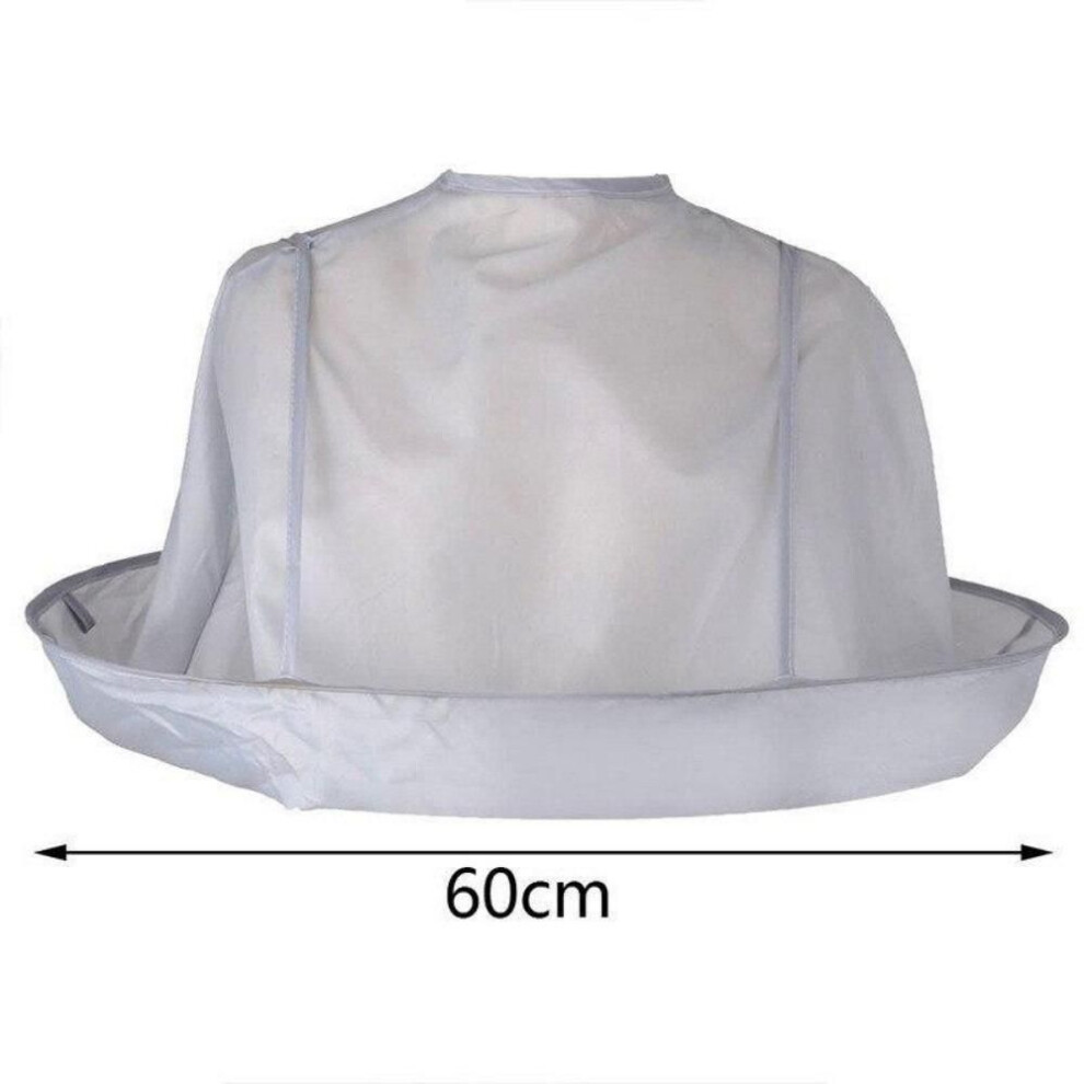 (white) Hair Cutting Umbrella Cape - Barber Gown Apron For Haircutting, Shaving, And Household Cleaning