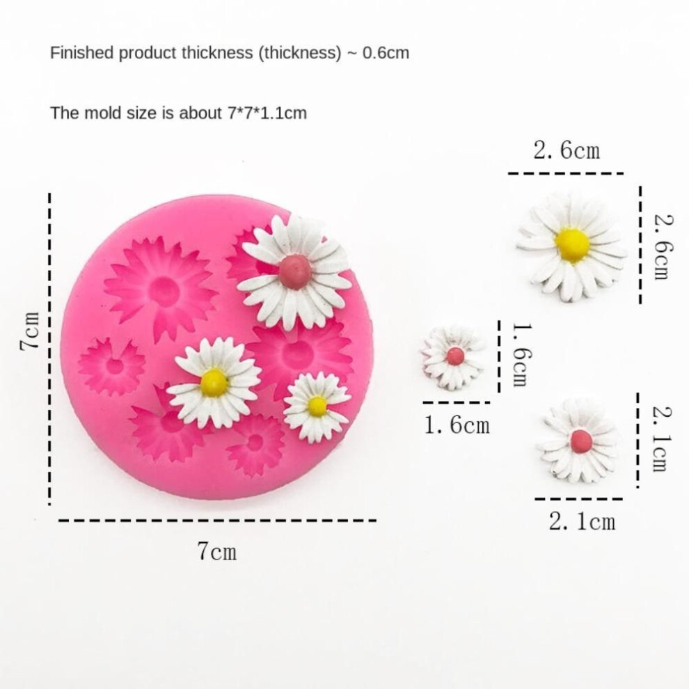 (C) Cake Decoration Flower Silicone Mold Daisy Candle Mold Fondant Craft Baking Tool  Home Kitchen DIY