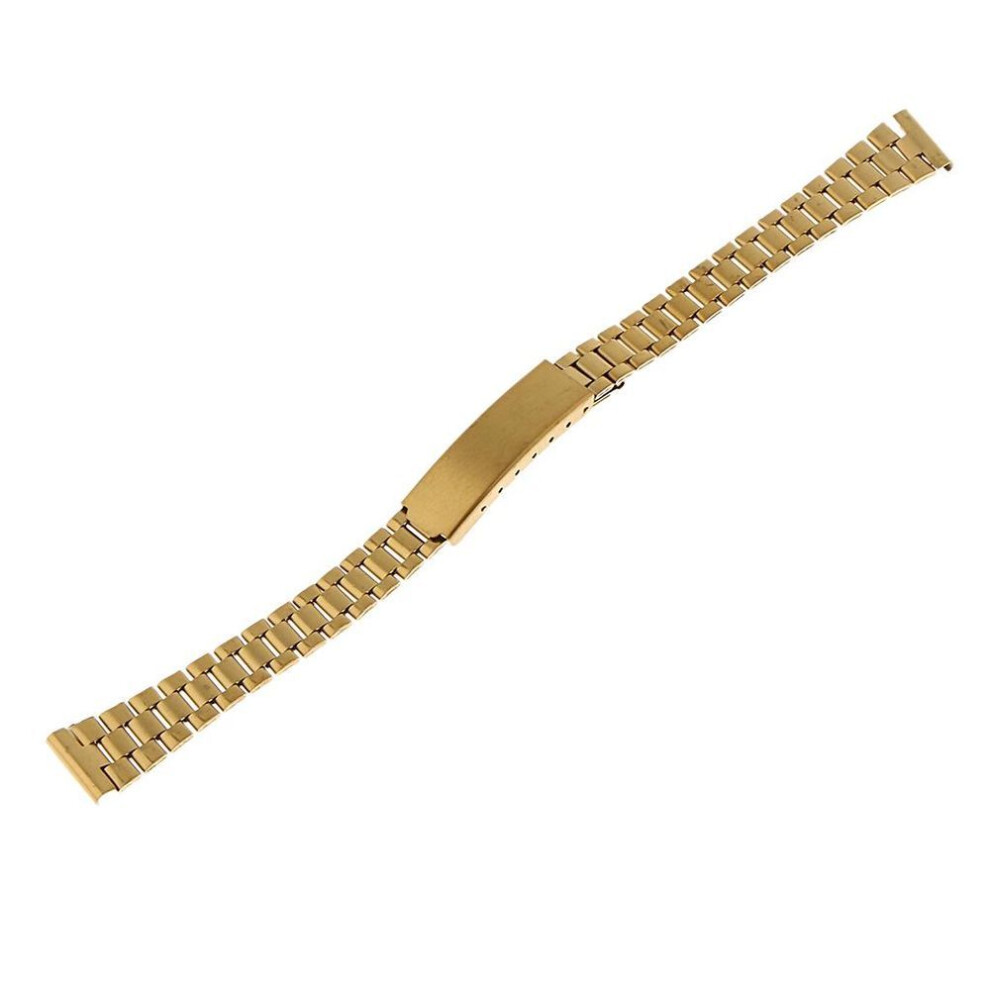 (golden, 12mm) Men  Stainless Steel Watch Band Strap Metal Replacement Bracelet 12mm