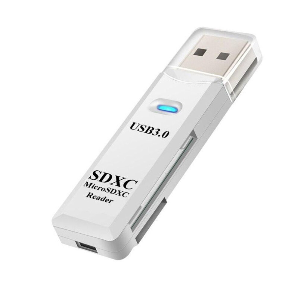(white) Usb3.0 2 In 1 Card Reader For Pc Micro Sd Tf Card Memory Reader Usb 3 Multi-card Writer Adapter Flash Drive Laptop Accessories