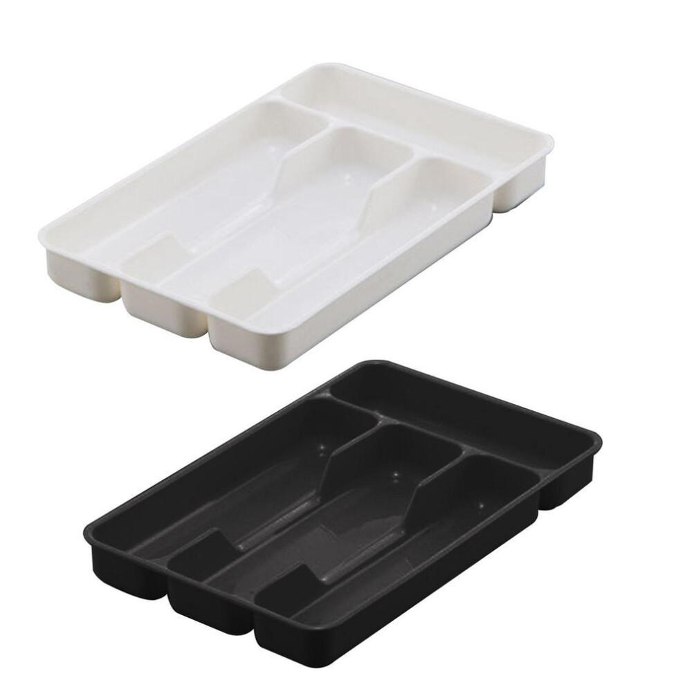 2pcs Cutlery Storage Tray Drawer Tableware Organizer Spoon Fork Storage Container Separation Box Kitchen Silverware Tray