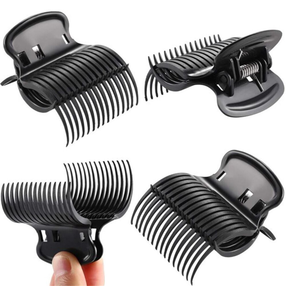 (as the picture, One Size) (su)12 Pieces Hot Roller Clips Hair Curler  Clips Replacement Roller Clips For Women Girls Hair Sec-tion Styling (black)
