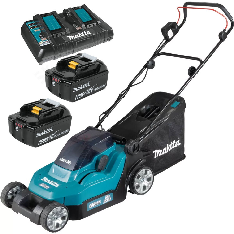 Makita DLM382 18v / 36v LXT Cordless Lithium Battery Lawn Mower 2 x 6.0ah