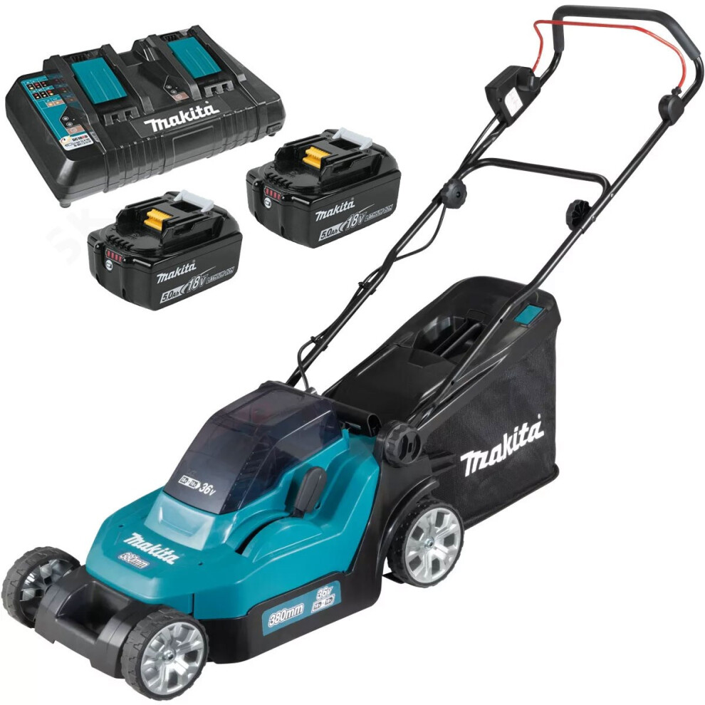 Makita DLM382 18v / 36v LXT Cordless Lithium Battery Lawn Mower 2 x 5.0ah