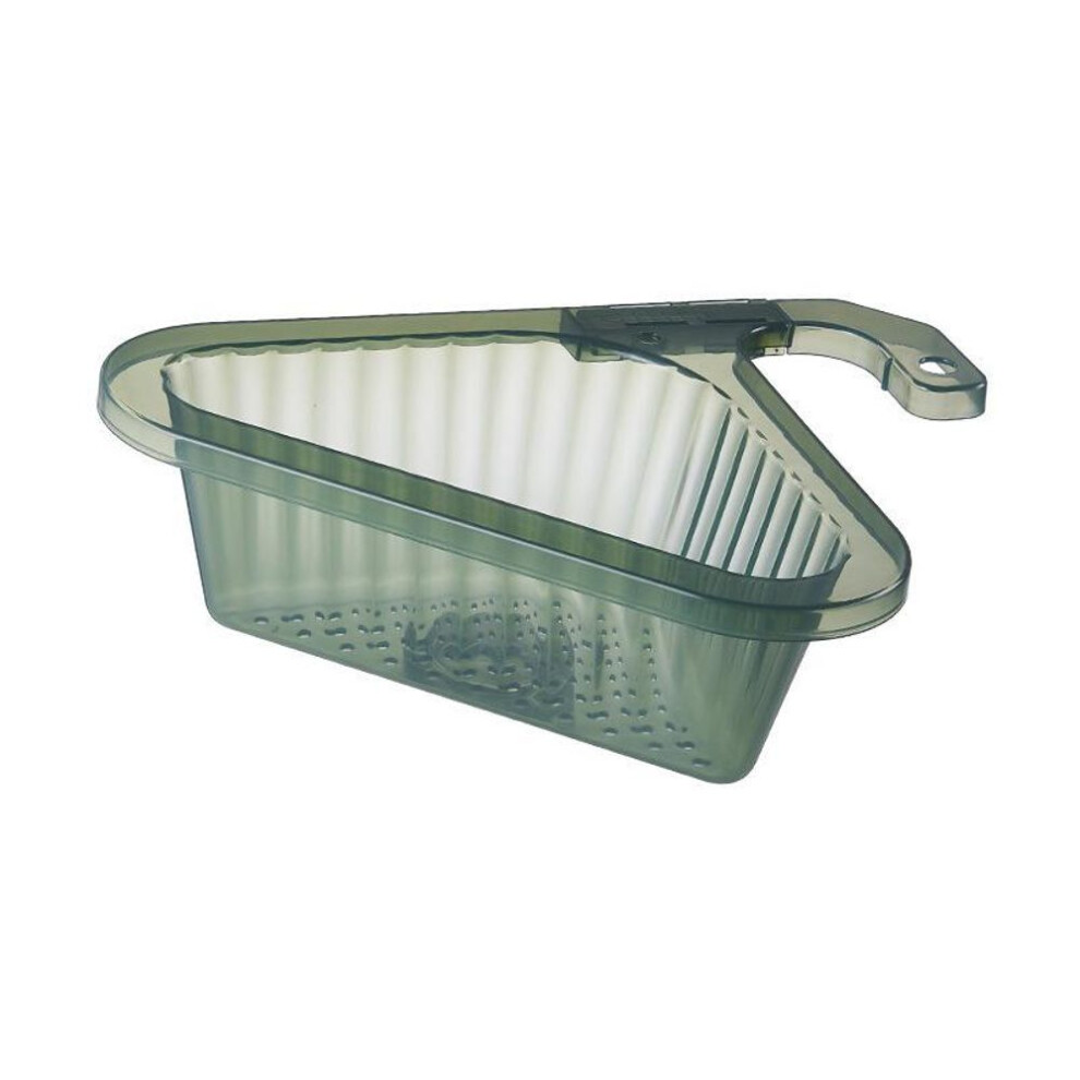 (green) Kitchen Sink Filter Basket Corner Drain Strainer Basket Triangular Sink Storage Multi-functional Hanging Filtering Draining Rack