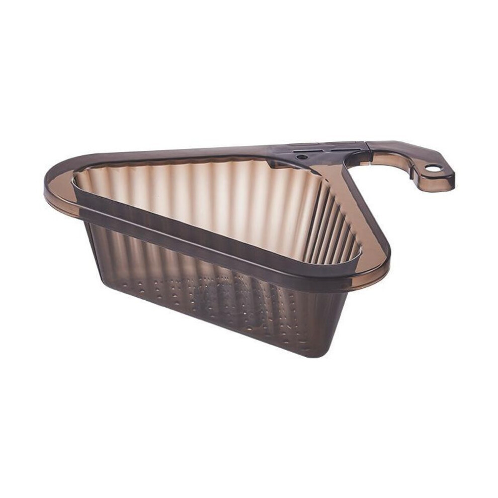 (black) Kitchen Sink Filter Basket Corner Drain Strainer Basket Triangular Sink Storage Multi-functional Hanging Filtering Draining Rack