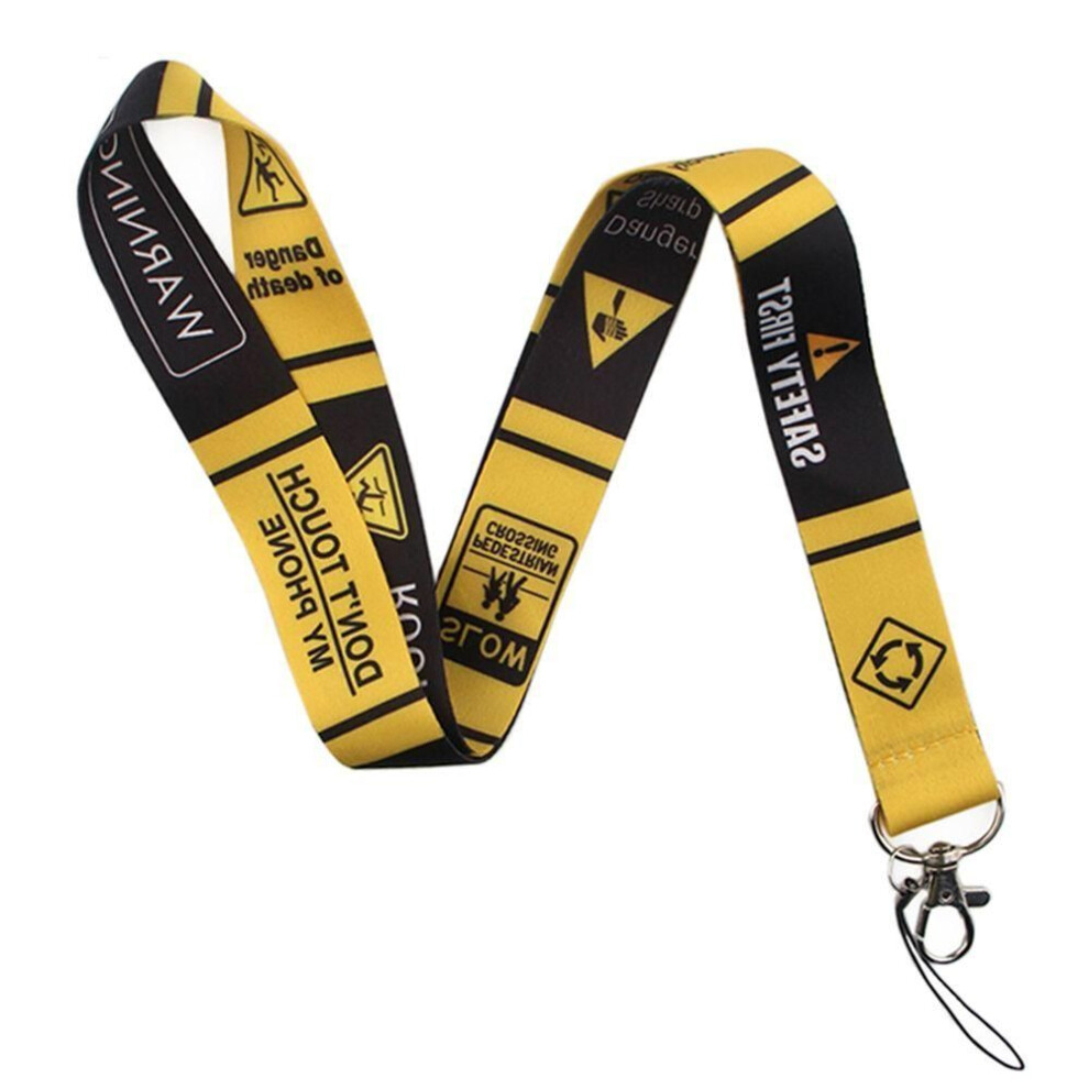(1) Badge Webbings Ribbon Phone Lanyard Strap Warning Sign Lanyards Cool Neck Strap Phone Hang Rope