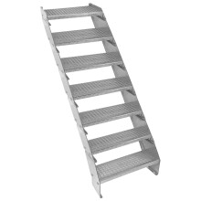 Escalier Caillebotis ? 7 marches 600x 240mm Acier Galvanis? DIN 24537 EN ISO 146