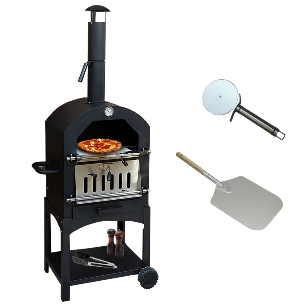 Four ? Pizza d'Ext?rieur au Feu de Bois avec Pelle, Roulette et Pierre ? Pizza