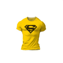 (L, Yellow) Superman New Series Sport Gym Men Tshirt Bodybuilding Tank Fittness Tee