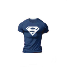 (L, Navy) Superman New Series Sport Gym Men Tshirt Bodybuilding Tank Fittness Tee