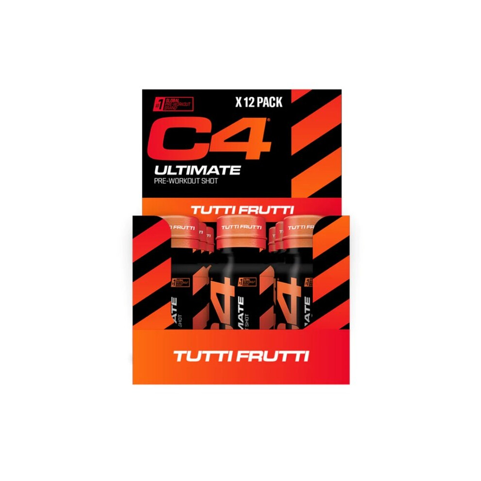 Cellucor C4 Ultimate Pre-Workout Shot, Tutti Frutti - 12 X 60 Ml.