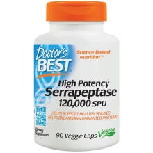 Doctor's Best, Hochdosiertes Serrapeptase, 120.000 SPU, 90 Veggie-Kapseln