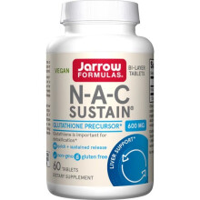 Jarrow Formulas, Veganes N-A-C Sustain, 600 mg, 60 Tabletten