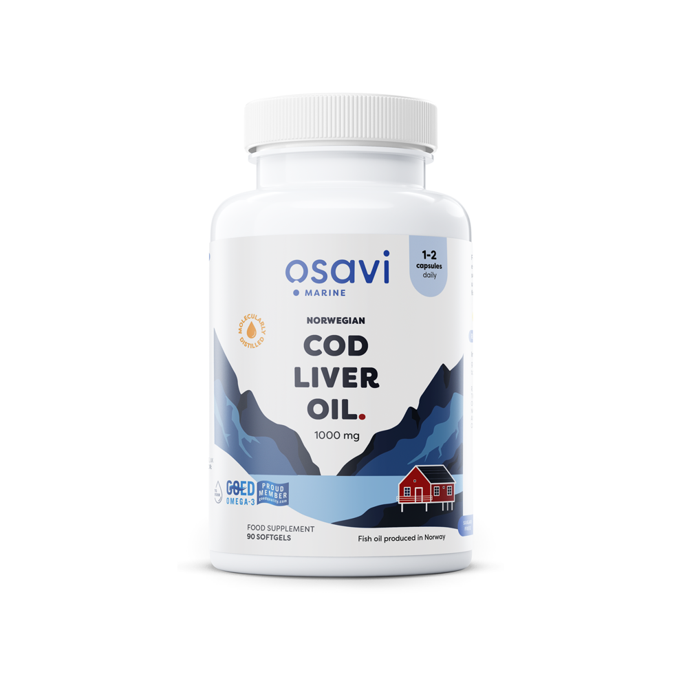 Osavi Norwegian Cod Liver Oil Softgels, 1000Mg (Lemon) - 90 Softgels
