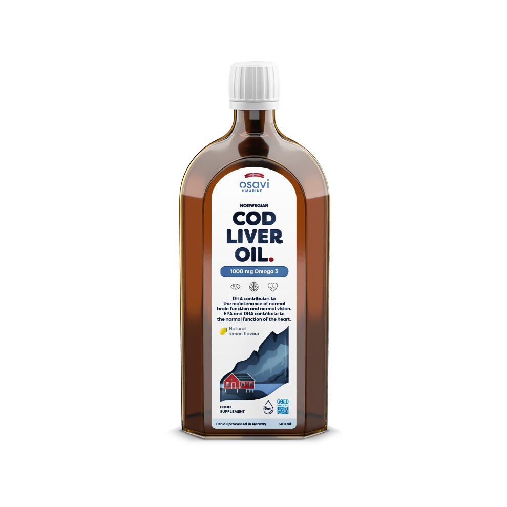 Osavi Norwegian Cod Liver Oil, 1000Mg Omega 3 (Lemon) - 500 Ml.