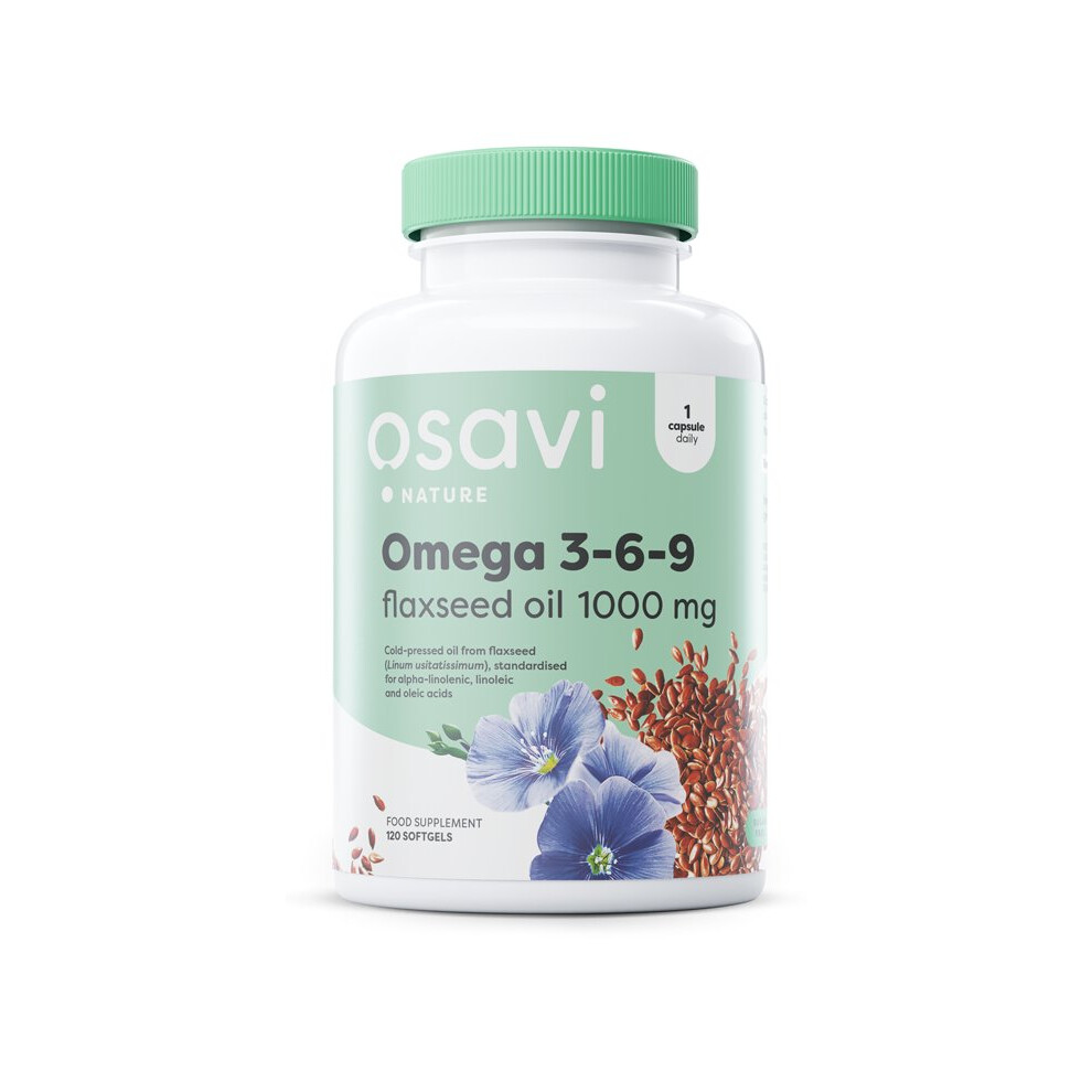 Osavi Omega 3-6-9 Flaxseed Oil 1000Mg Softgels - 120 Softgels - Image 3