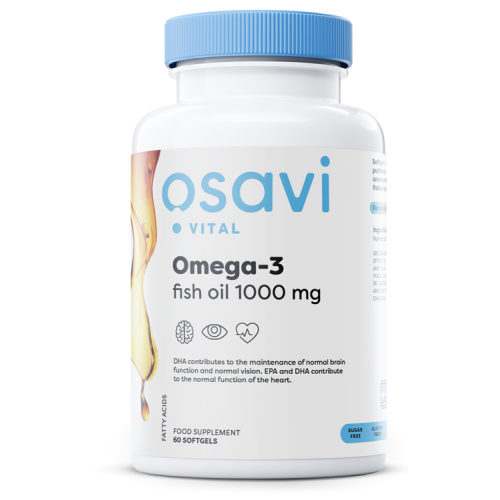Omega-3 Fish Oil Molecularly Distilled, 1000mg - 60 softgels
