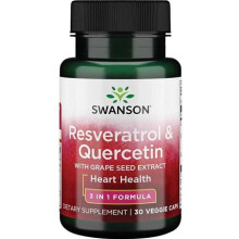 Swanson, Resveratrol & Quercetin mit Traubenkernextrakt, 30 vegetarische Kapseln