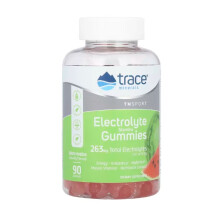 Trace Minerals Æ, TM Sport, Bonbons Gélifiés Endurance Électrolytique, Pastèque, 263 mg, 90 Bonbons (87,66 mg par Bonbon)