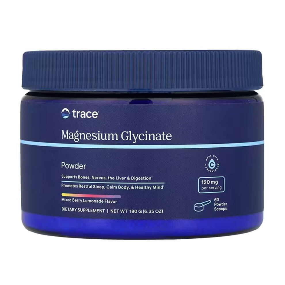 Trace Minerals Magnesium Glycinate Powder, Mixed Berry Lemonade - 180G