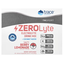Trace Minerals , TM Sport, ZeroLyte, Elektrolyt-Getränkemischung, Salzig Beerige Limonade, 30 Beutel, je 0,25 oz (7 g)