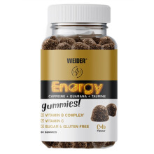 WEIDER Energy Gummies – Cola Flavour | 80 Gummies | Caffeine + Guarana + Taurine + B Vitamins