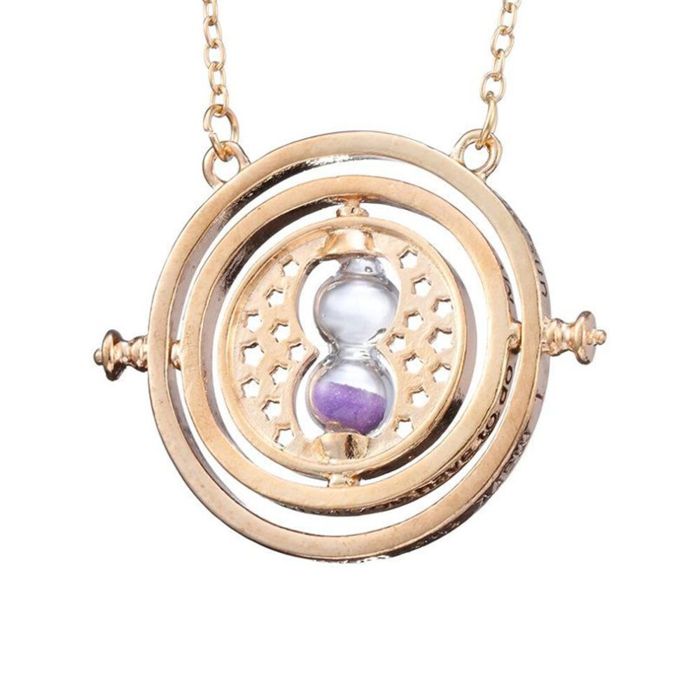 (gold,purple) Magic Time Turner Necklace Pendant Around Cartoon Act The Role Ofing Is Tasted Model Toy Periphery