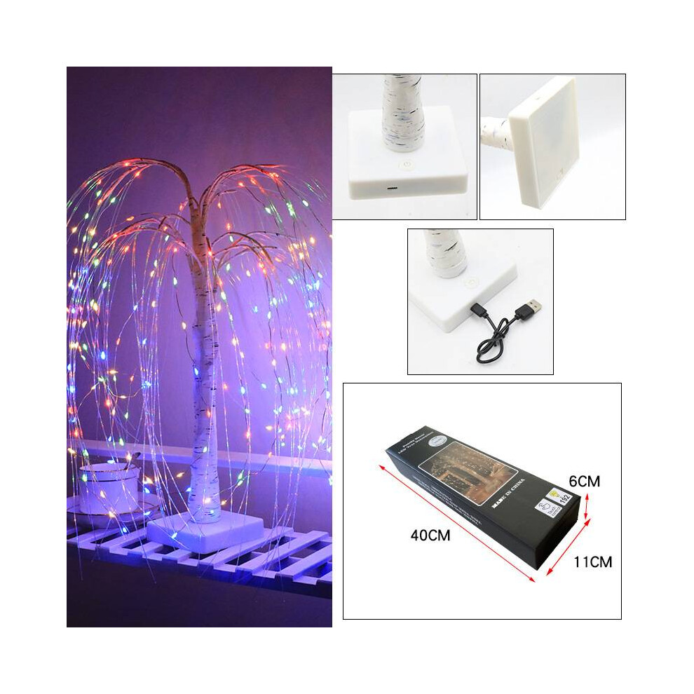 (White Color) Weeping Led Rgbw Willow Lights Christmas Fairy Lights Bonsai Table Tree Lamp