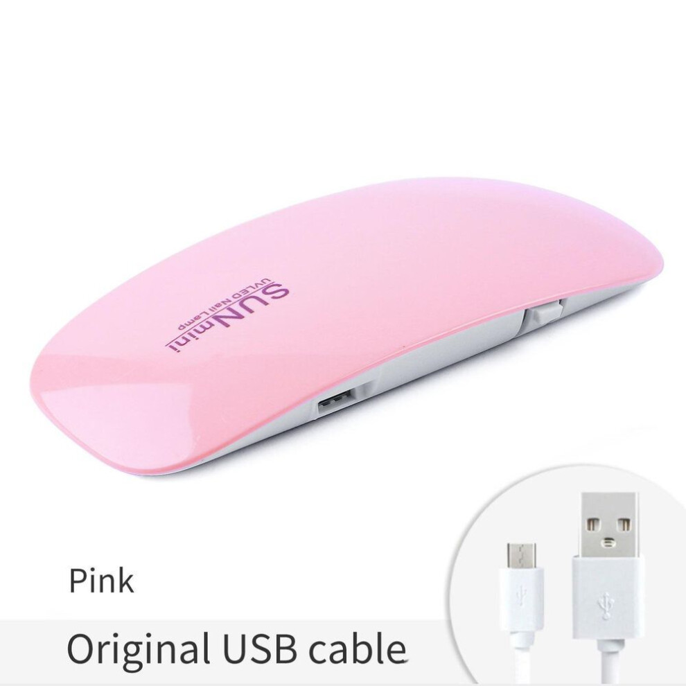 (pink) Mini Nail Lamp Use Uv Lamp Drying Nail Gel Varnish 6 Led Dryer Nail Art Tools Uv Lamp