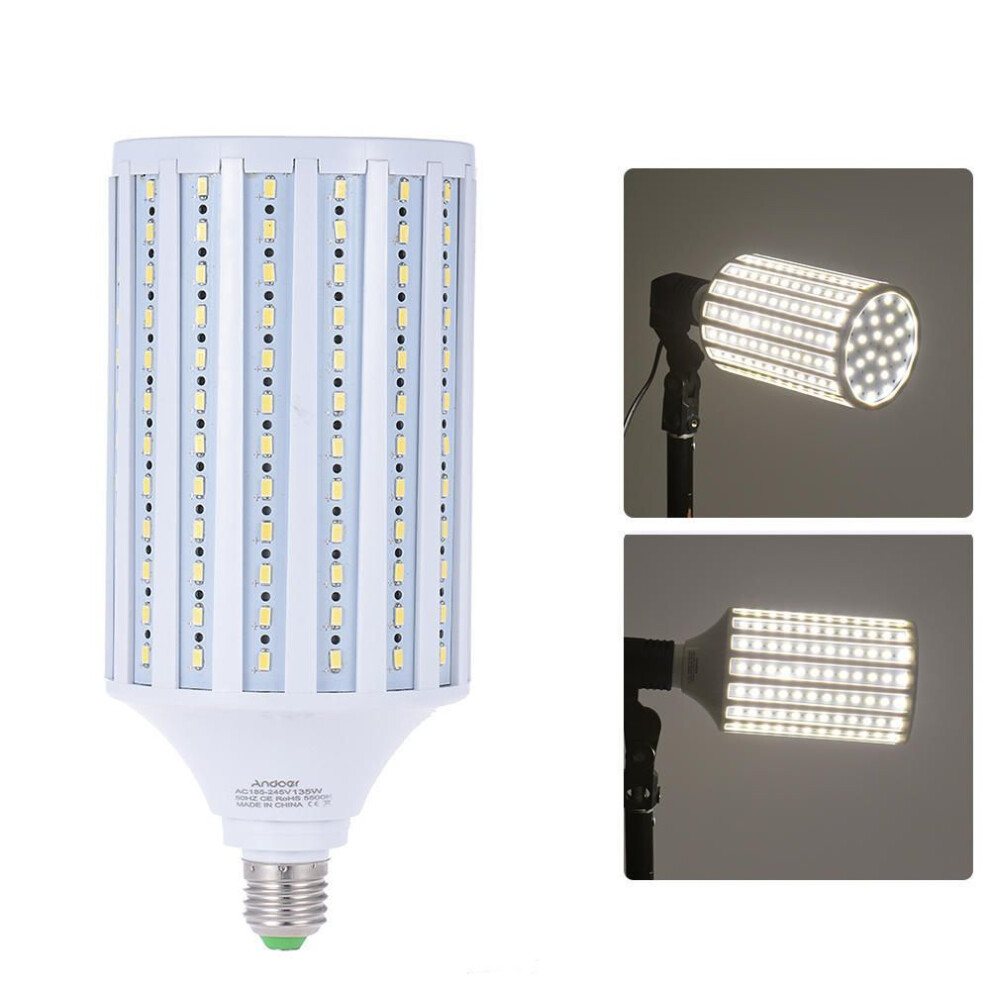 Andoer Photo Studio Photography 135w Led Corn Lamp Light Bulb 216 Beads 5500k E27 185-245v