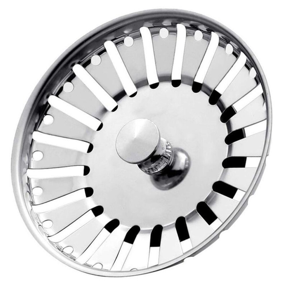 (silver, 84mm) Kitchen 84mm Sink Strainer Replacement Plug Stainless Steel Drain Waste Stopper