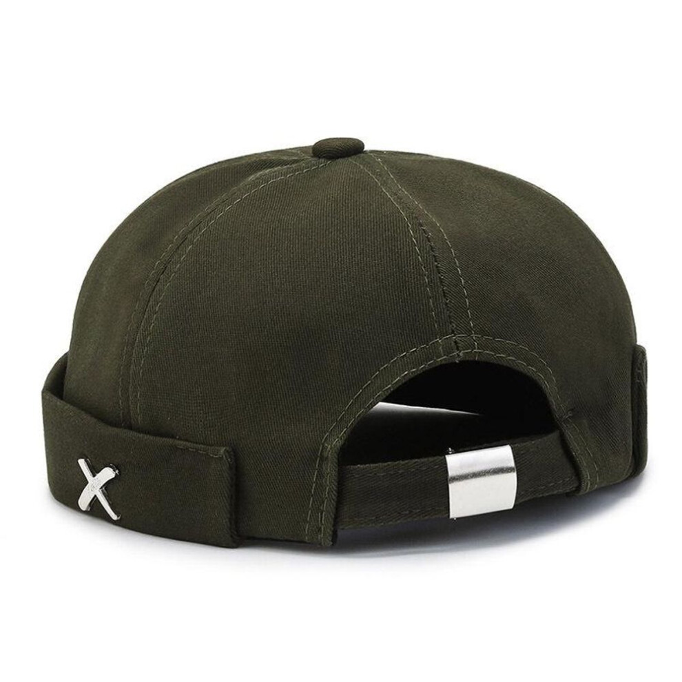 (army green) Washed Style Brimless Docker Cap Cotton Brimless Hat Boy Girls
