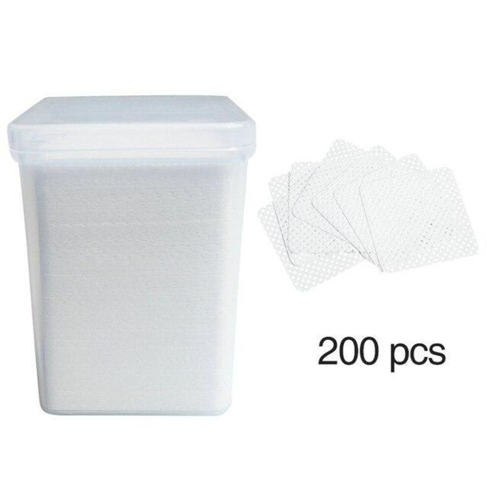 (as the picture) 200pcs Eyelash Glue Remover Cotton Wipes Nail Cleaner Lint-free Paper Pads Eyelash Cleaning Tools