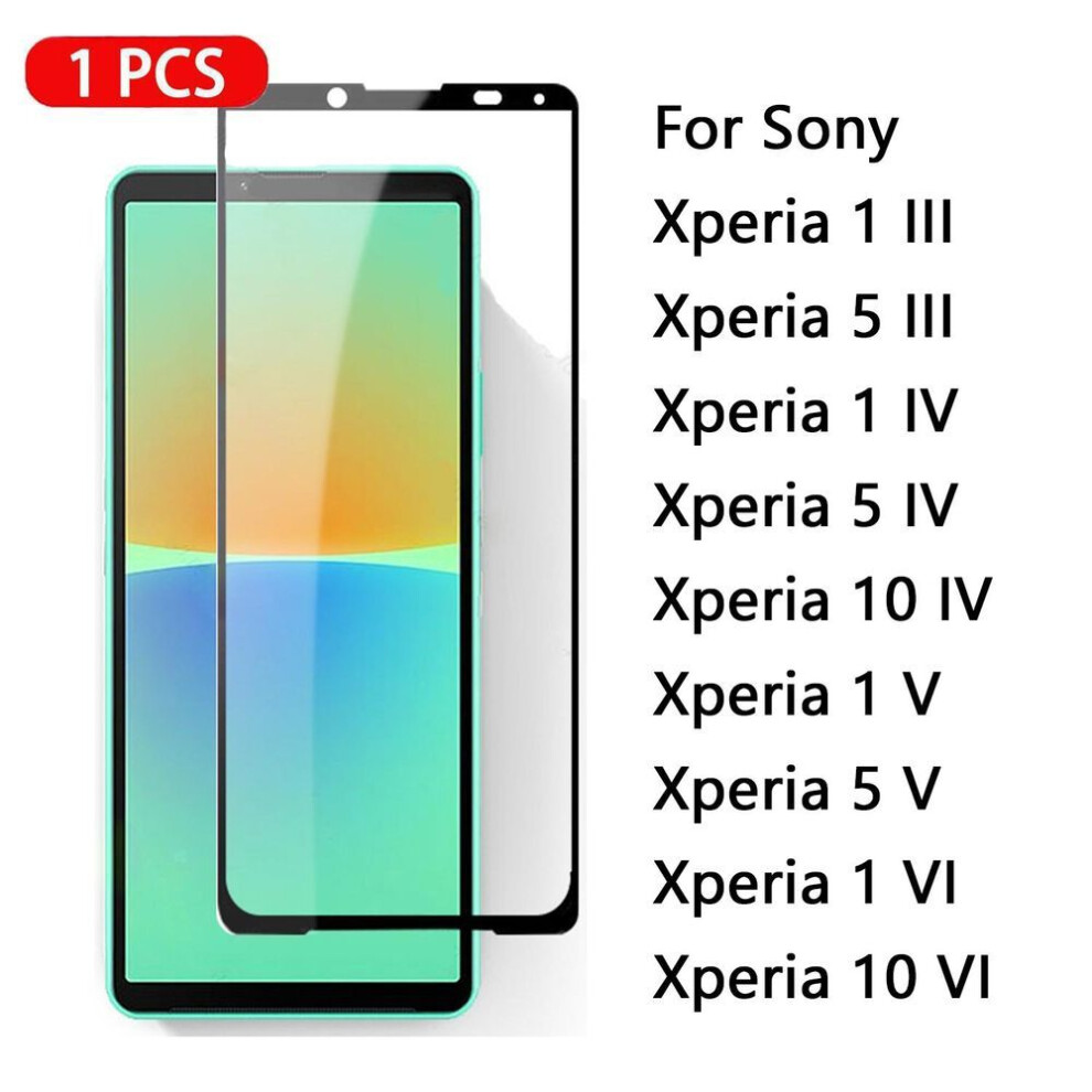 (as the picture, Sony Xperia 1 V) 1PCS For Sony Xperia 1 5 10 II III IV V VI Glass Full Cover Screen Protector Tempered Glass Film