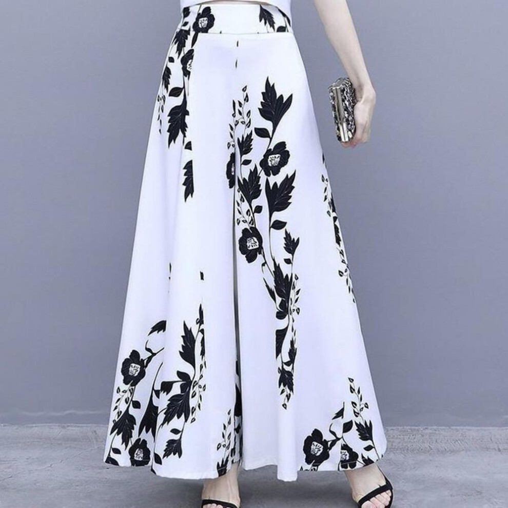 (white, XS) Summer Loose Wide-leg Pants Women Chiffon Skirt Pants High Waist Casual Pants Thin Section Plus Size