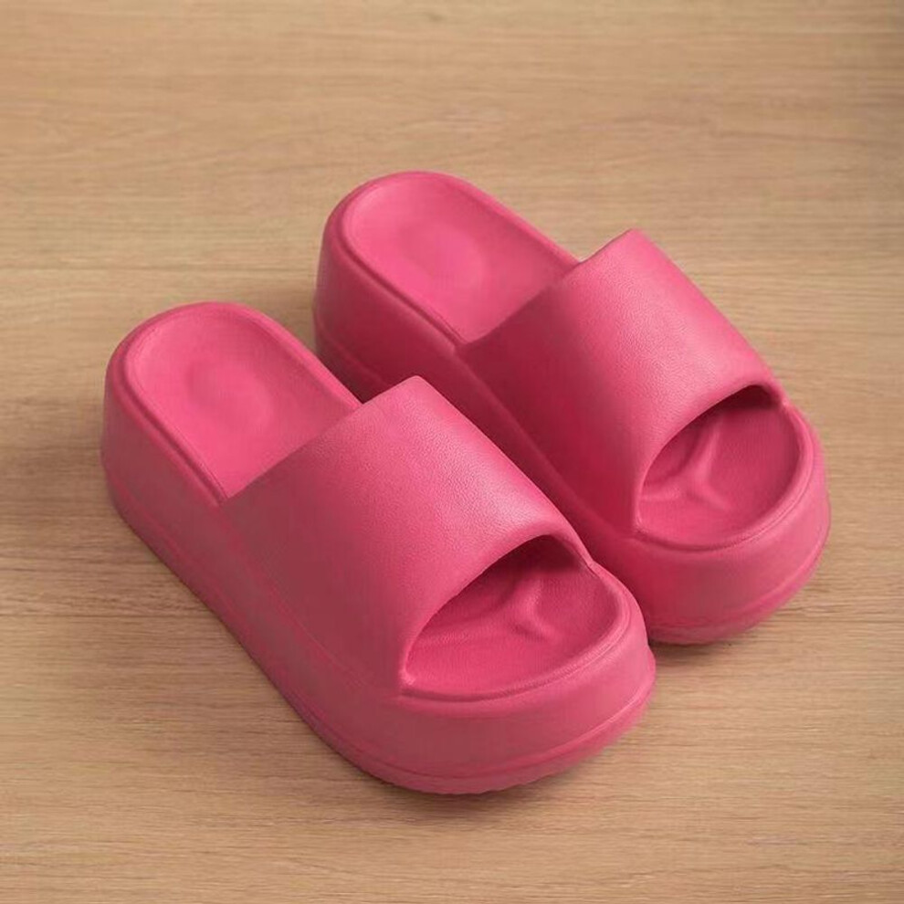 (pink, 41) Thick Sole Eva Slippers Women&apos;s Fashion Home Platform Slippers Summer Outwear Non Slip Elevated Women Shoes