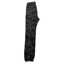 H&M Divided Mens Elastic Jogger Trousers Button Fly Elastic Cuff Twill Camouflage